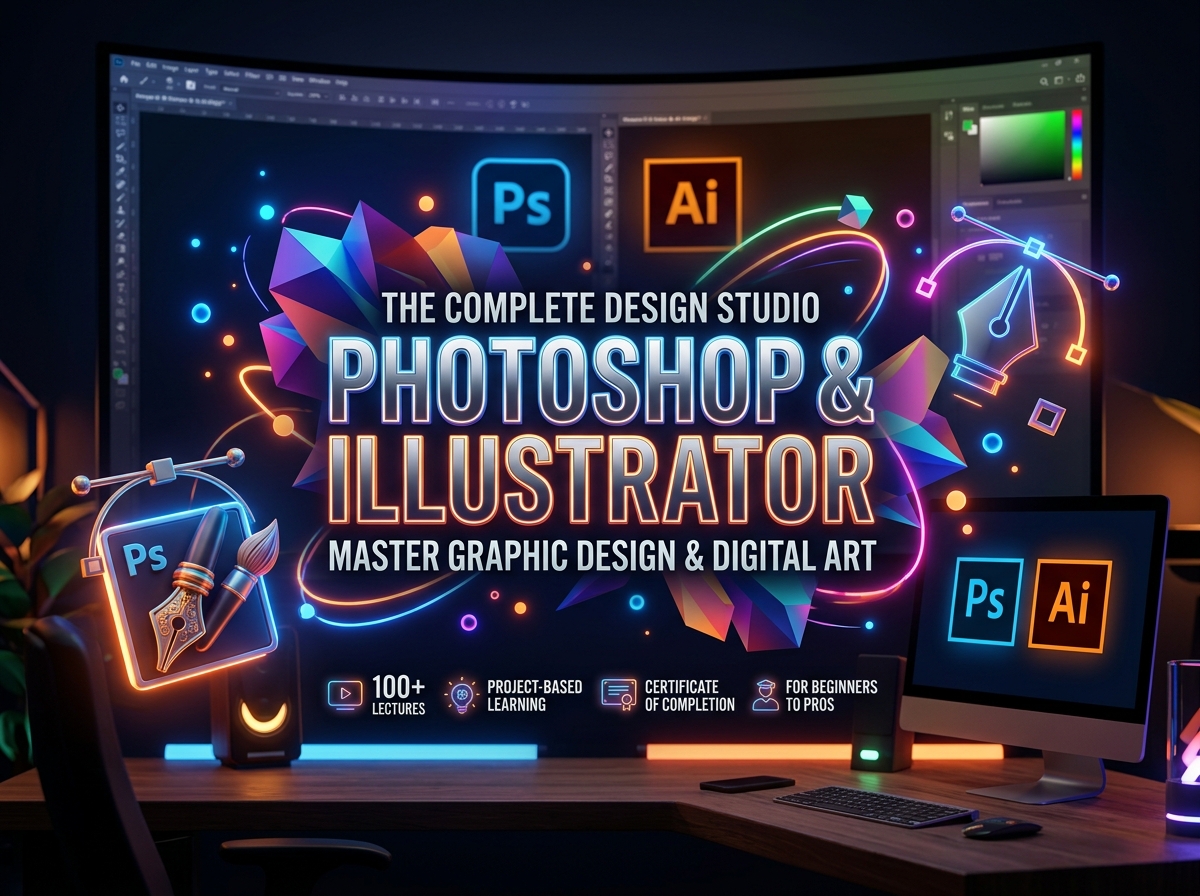 Adobe Photoshop & Illustrator Course Cover